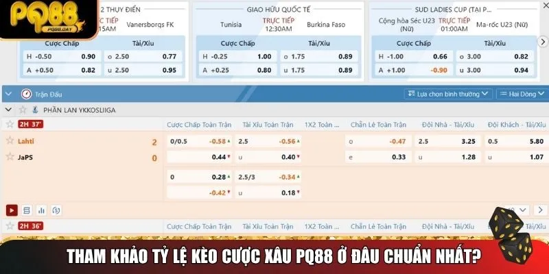 Tham khảo tỷ lệ kèo cược xâu PQ88 ở đâu chuẩn nhất?