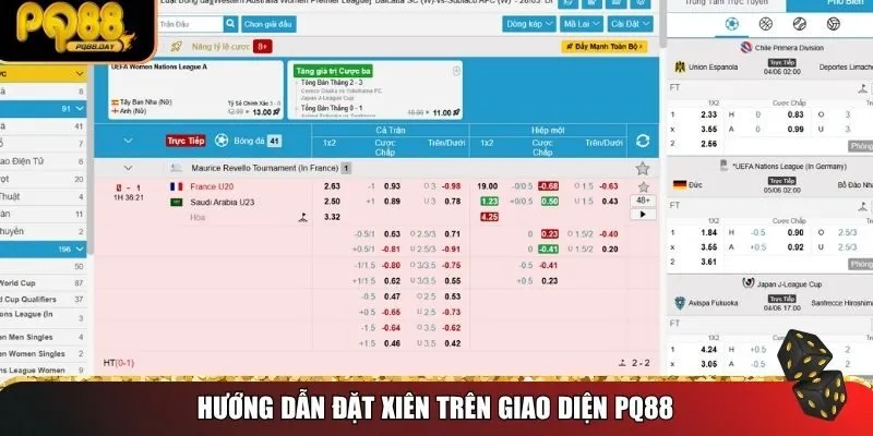 Hướng dẫn đặt xiên trên giao diện PQ88